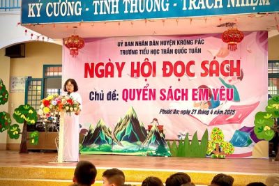 Trường TH Trần Quốc Tuấn tổ chức Ngày hội đọc sách- Hưởng ứng ngày Sách và Văn hoá đọc Việt Nam diễn ra thứ hai ngày 21/4/2025— đang   cảm thấy tự hào cùng với Phạm Lê và  26 người khác  tại Thị trấn Phước An – Krông Pắc – Đắk Lắk.